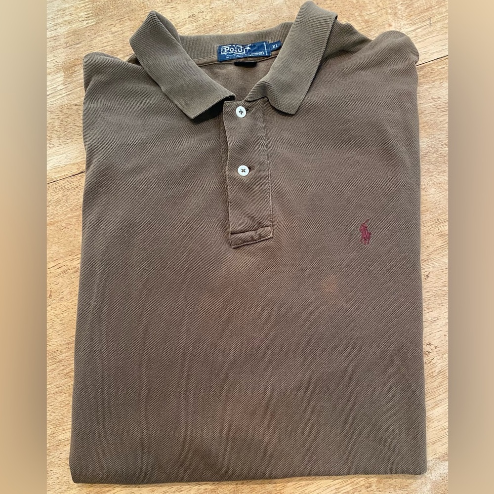 Polo by Ralph Lauren Men’s XL Dk Brown 100% Cotton‎ Pique Knit Short Sleeve Polo